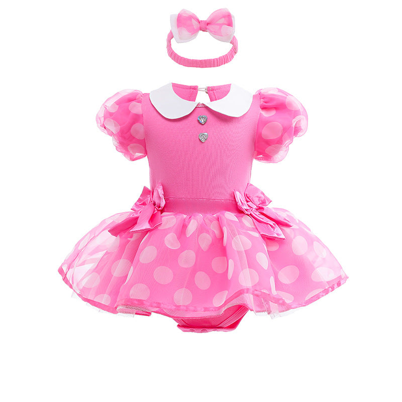 Body vestido estilo Minnie Mouse con vincha y moños