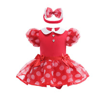 Carregar imagem no visualizador da galeria, Body vestido estilo Minnie Mouse con vincha y moños
