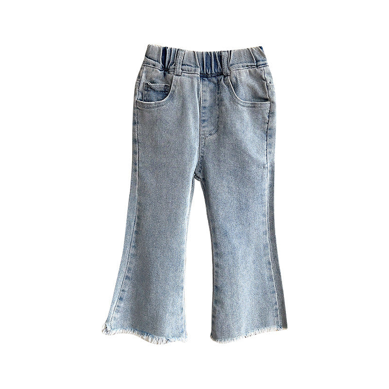 Pantalón pata ancha jeans con bolsillos