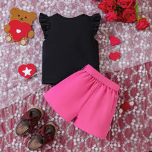 Carregar imagem no visualizador da galeria, Blusa con estampas de corazones y short con cinto
