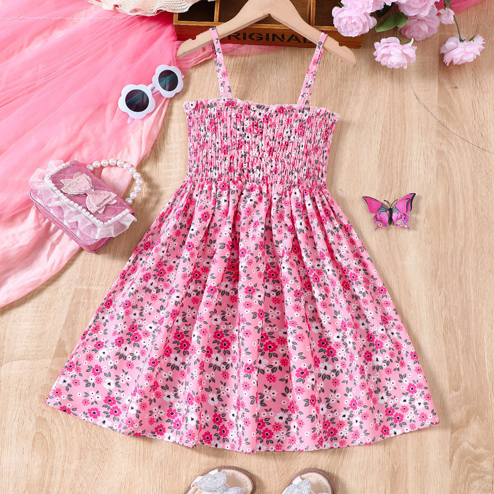 Vestido engomado con estampas de flores