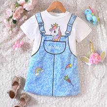 Cargar imagen en el visor de la galería, Vestido blanco con estampas de unicornio
