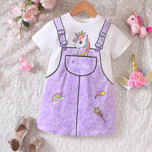 Cargar imagen en el visor de la galería, Vestido blanco con estampas de unicornio
