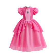 Carregar imagem no visualizador da galeria, Vestido largo pink con encaje estilo princesa Peach
