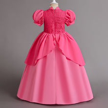 Carregar imagem no visualizador da galeria, Vestido largo pink con encaje estilo princesa Peach
