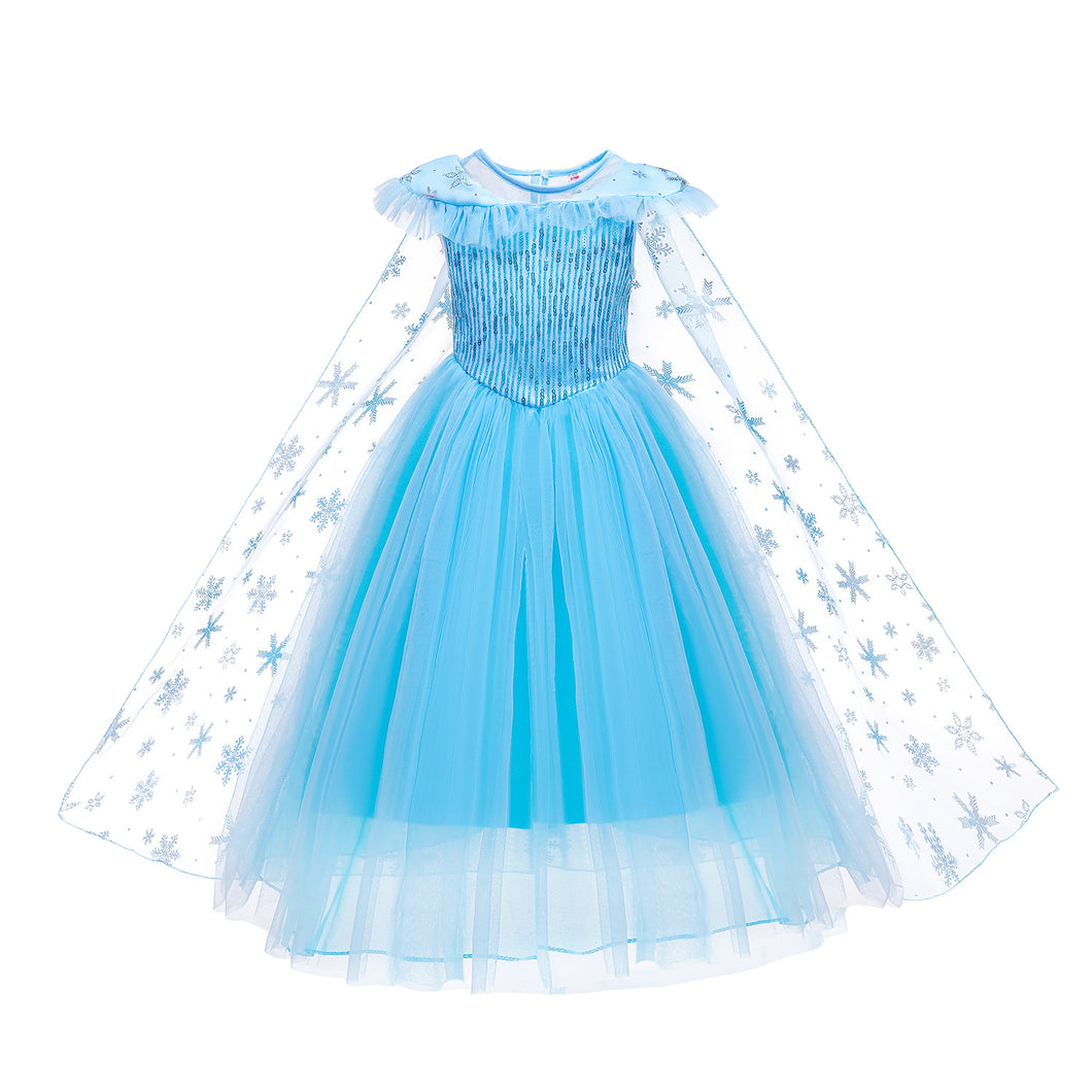 Vestido largo de Frozen con capa