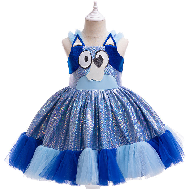 Vestido azul con tul de Bluey