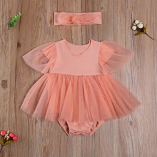 Cargar imagen en el visor de la galería, Vestido body solid con tutu y vincha
