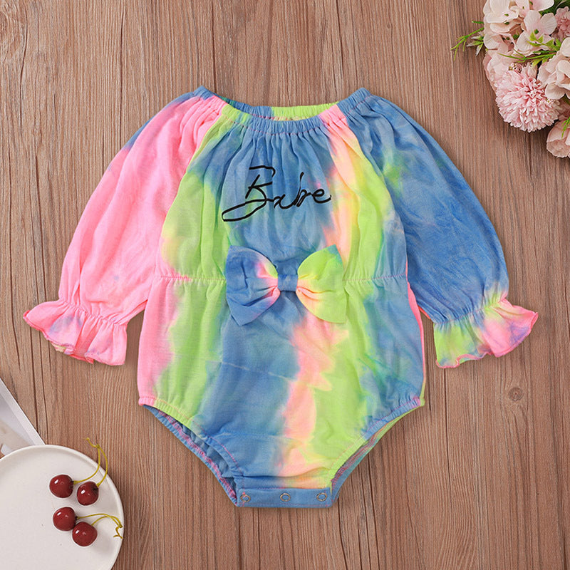 Body mangas largas tie dye con letras