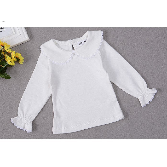 Blusa mangas largas blanco con cuello