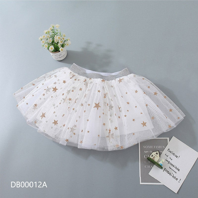 Pollera tutu blanco con estrellas