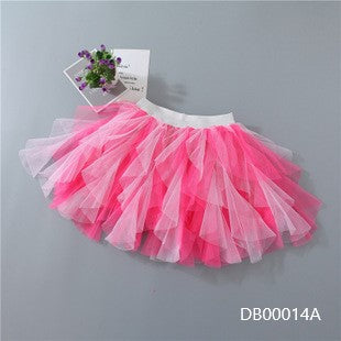 Pollera tutu irregular 2 tonos rosa pink fucsia