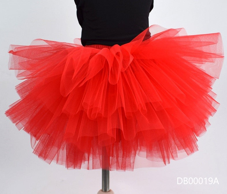 Pollera tutu volantes rojo