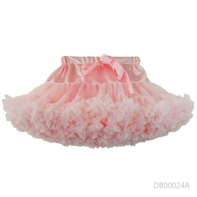 Pollera tutu extra volantes rosa bebe