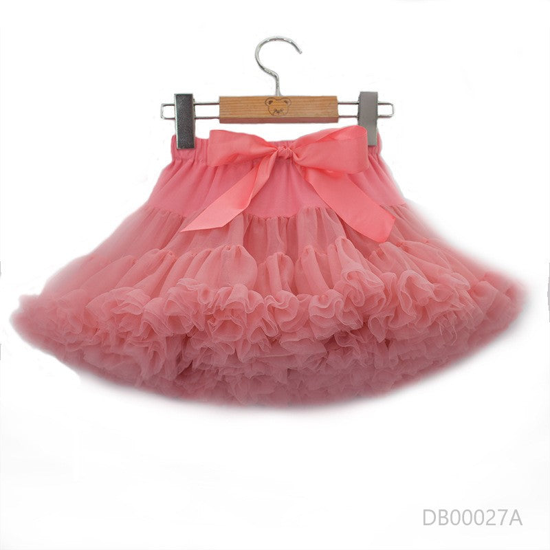 Pollera tutu extra volantes rosa colorete