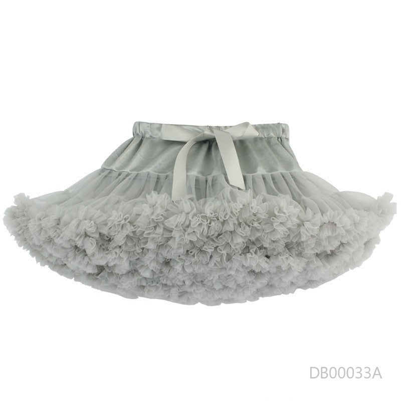 Pollera tutu extra volante gris