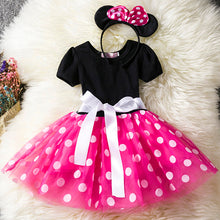 Carregar imagem no visualizador da galeria, Vestido, tutu con motas de Minnie Mouse, vincha incluido
