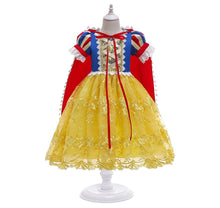 Carregar imagem no visualizador da galeria, Vestido estilo Blancanieves con encaje y capa separable
