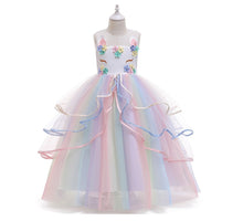 Cargar imagen en el visor de la galería, Vestido largo de unicornio con tutu colorido
