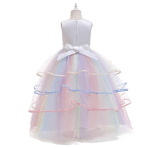 Cargar imagen en el visor de la galería, Vestido largo de unicornio con tutu colorido
