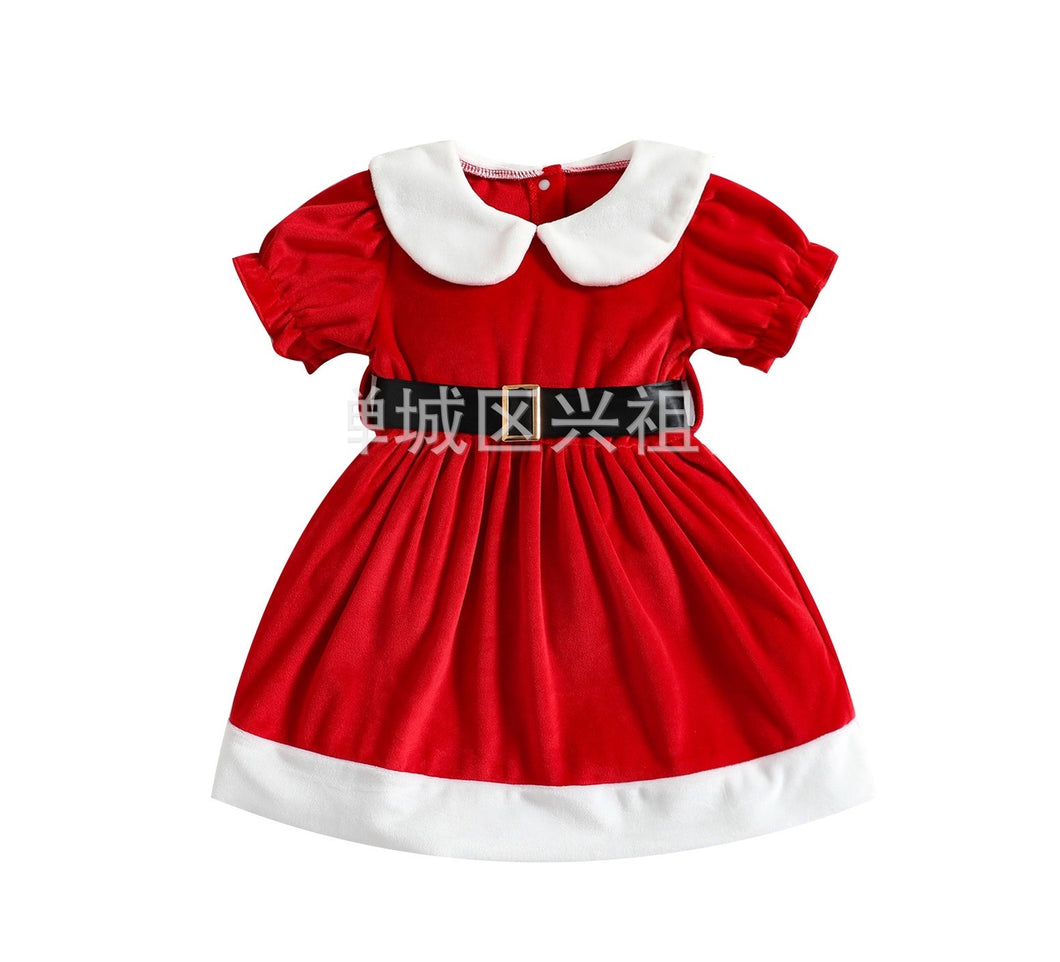 Vestido rojo de Mamá Noel con cinto negro