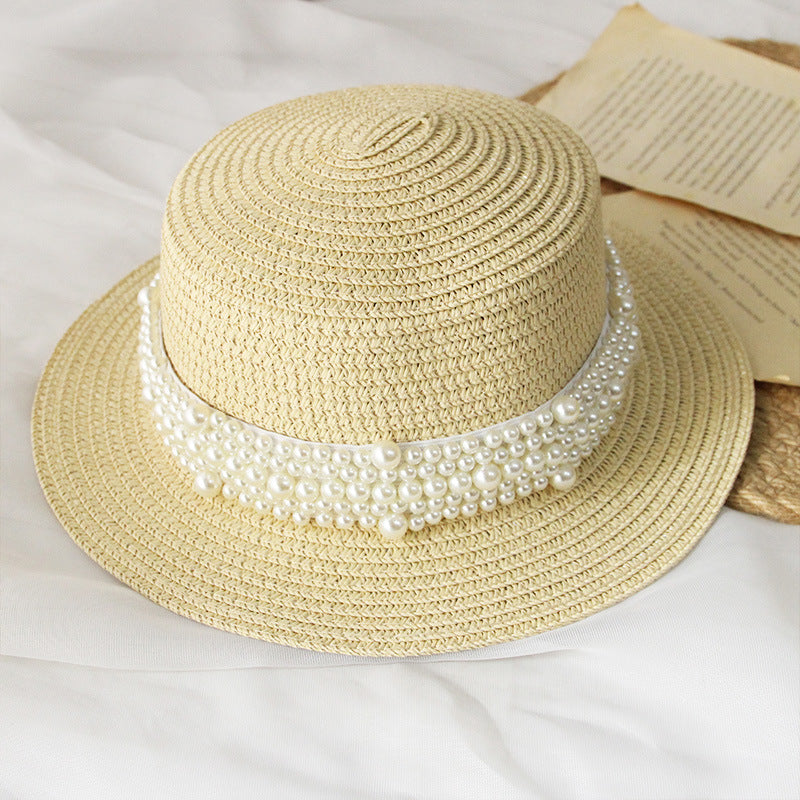 Sombrero de playa con perlas