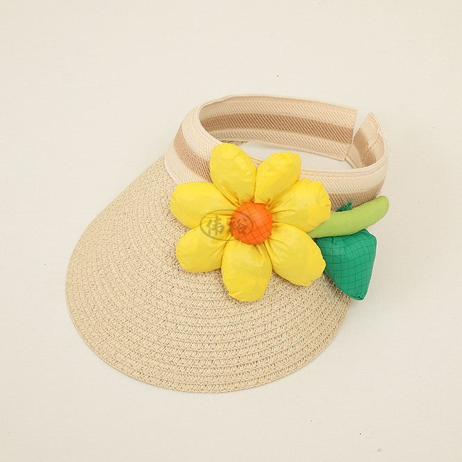 Visera de playa con detalle de flor